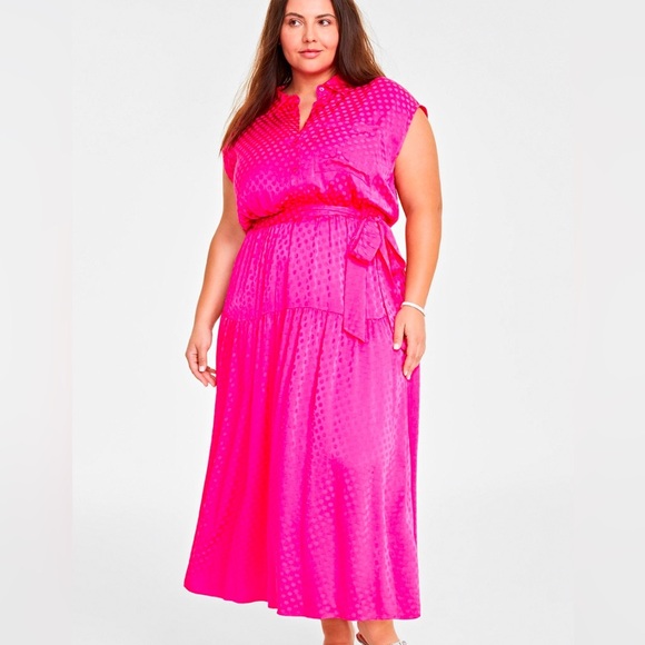 NWT On 34th Plus Fall Midi Fuchsia - Picture 1 of 3